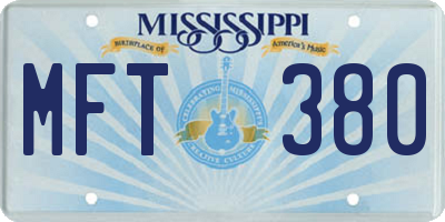 MS license plate MFT380