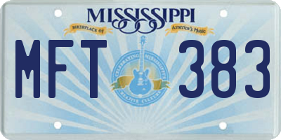 MS license plate MFT383