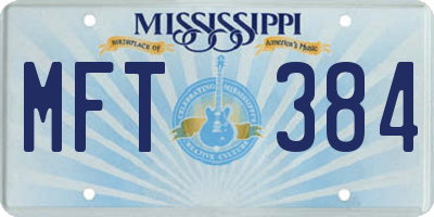 MS license plate MFT384