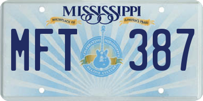 MS license plate MFT387