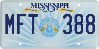 MS license plate MFT388