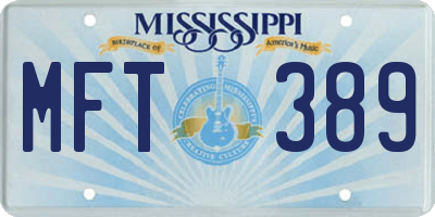 MS license plate MFT389