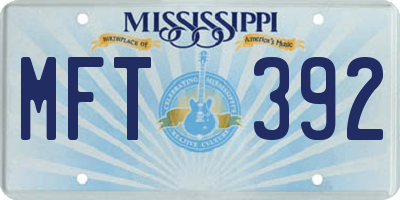 MS license plate MFT392