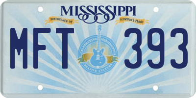 MS license plate MFT393
