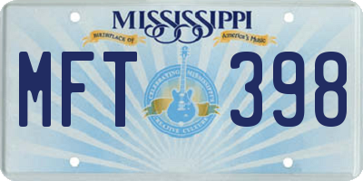 MS license plate MFT398