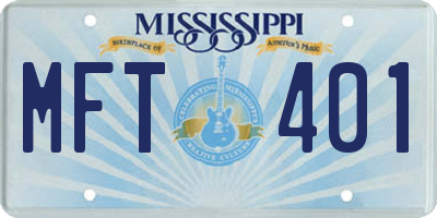 MS license plate MFT401