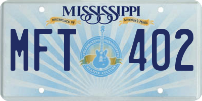 MS license plate MFT402