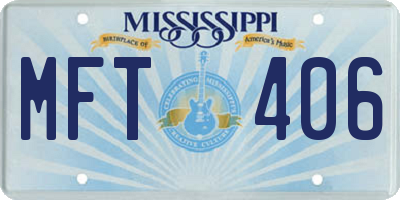MS license plate MFT406