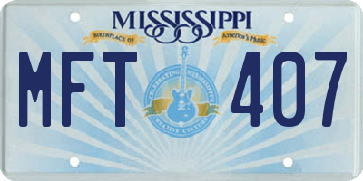 MS license plate MFT407