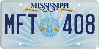 MS license plate MFT408