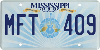 MS license plate MFT409