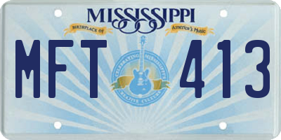 MS license plate MFT413