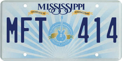 MS license plate MFT414