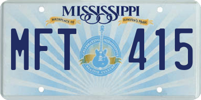 MS license plate MFT415