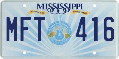 MS license plate MFT416