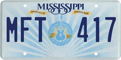 MS license plate MFT417