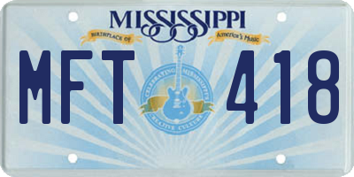 MS license plate MFT418