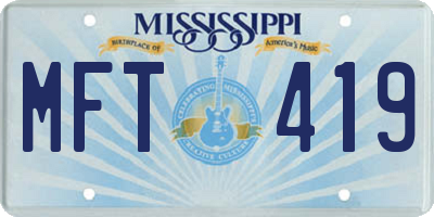 MS license plate MFT419