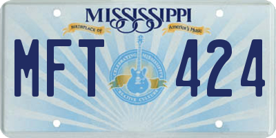 MS license plate MFT424