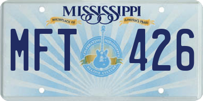MS license plate MFT426