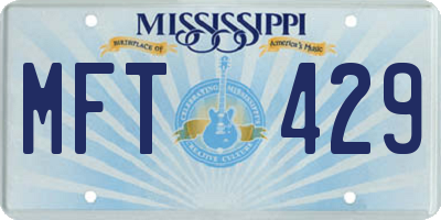 MS license plate MFT429