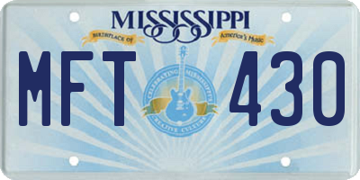 MS license plate MFT430