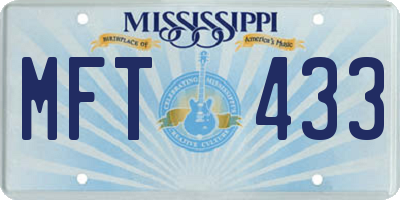 MS license plate MFT433