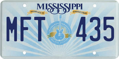 MS license plate MFT435