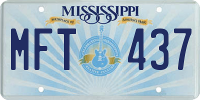 MS license plate MFT437