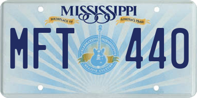 MS license plate MFT440