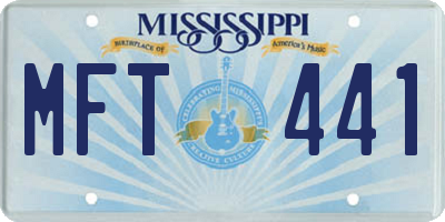 MS license plate MFT441