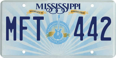MS license plate MFT442