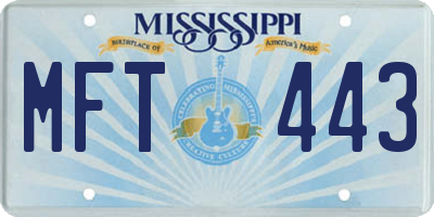 MS license plate MFT443