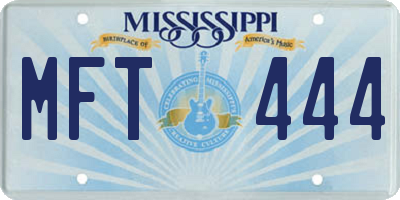 MS license plate MFT444