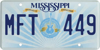 MS license plate MFT449