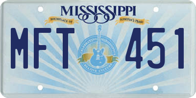 MS license plate MFT451