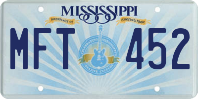 MS license plate MFT452