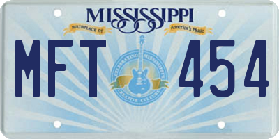 MS license plate MFT454