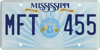 MS license plate MFT455