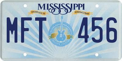 MS license plate MFT456