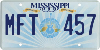 MS license plate MFT457