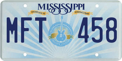 MS license plate MFT458