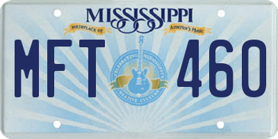 MS license plate MFT460