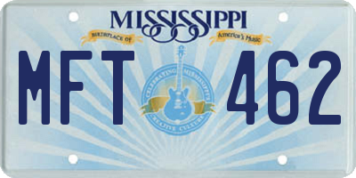 MS license plate MFT462