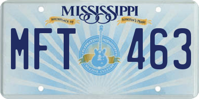 MS license plate MFT463
