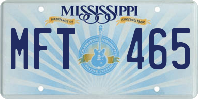 MS license plate MFT465