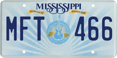 MS license plate MFT466
