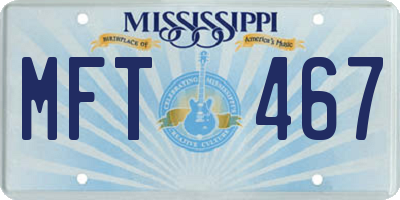 MS license plate MFT467