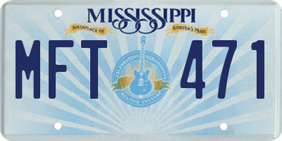 MS license plate MFT471