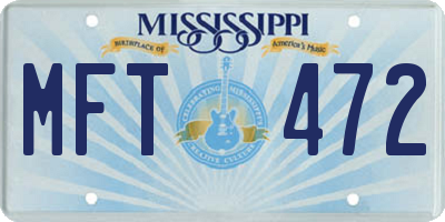MS license plate MFT472